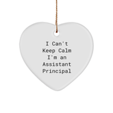 Funny I Can't Keep Calm I'm An Assistant Principal Heart Ornament, Gifts from Friends for Assistant Principals, Christmas Unique Gifts - Image 1